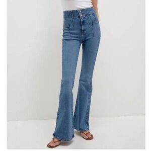 We The Free Jayde‎ High Rise Flare Leg Jeans Light Wash Blue Size 29 Boho Hippie